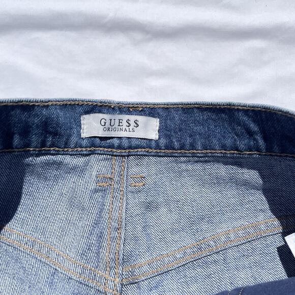 Vintage GUE$$ Originals Blue Jean Denim Shorts Womens 27 Pastel Guess - Picture 5 of 6
